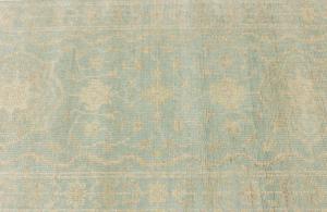 Muted Aqua Blue Floral Transitional 3X8 Oriental Runner Rug