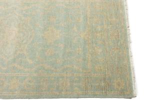 Muted Aqua Blue Floral Transitional 3X8 Oriental Runner Rug