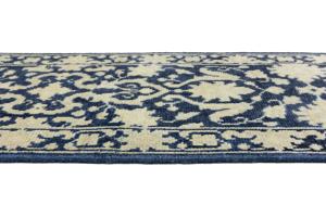 Muted Blue Floral Transitional 2X12 Oriental Runner Rug