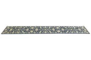 Muted Blue Floral Transitional 2X12 Oriental Runner Rug