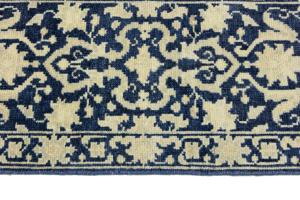 Muted Blue Floral Transitional 2X12 Oriental Runner Rug