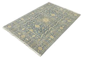 Muted Gray Floral 4x6Transitional Oriental Area Rug