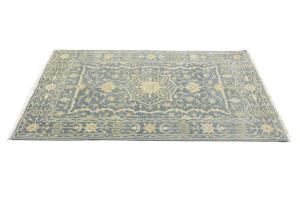 Muted Gray Floral 4x6Transitional Oriental Area Rug