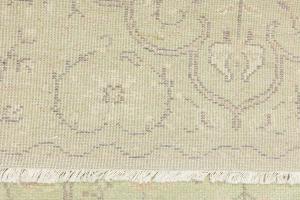 Muted Light Green Floral 4x6 Transitional Oriental Round Rug