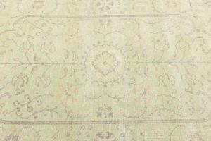 Muted Light Green Floral 4x6 Transitional Oriental Round Rug
