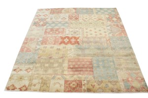 Multicolored Geometric 8X10 Patchwork Oriental Rug
