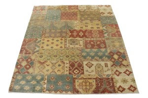 Multicolored Geometric 8X10 Patchwork Oriental Rug