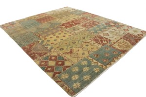 Multicolored Geometric 8X10 Patchwork Oriental Rug