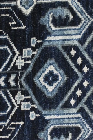 Dark Navy & Gray 2X10 Contemporary Runner Rug