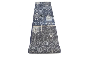 Dark Navy & Gray 2X10 Contemporary Runner Rug