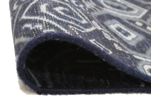 Dark Navy & Gray 2X10 Contemporary Runner Rug
