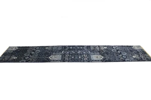 Dark Navy & Gray 2X10 Contemporary Runner Rug