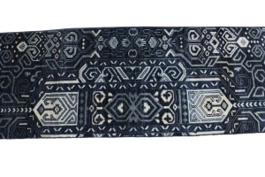 Dark Navy & Gray 2X10 Contemporary Runner Rug