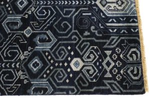 Dark Navy & Gray 2X10 Contemporary Runner Rug