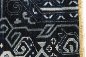 Dark Navy & Gray 2X10 Contemporary Runner Rug