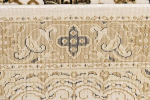 Ivory Floral Oriental Style 3X11 Machine-Made Runner Rug