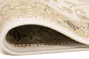 Ivory Floral Oriental Style 3X11 Machine-Made Runner Rug
