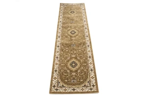 Brown Floral Oriental Style 3X11 Machine-Made Runner Rug