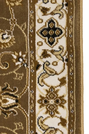 Brown Floral Oriental Style 3X11 Machine-Made Runner Rug