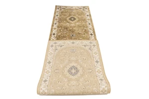 Brown Floral Oriental Style 3X11 Machine-Made Runner Rug