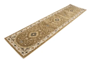 Brown Floral Oriental Style 3X11 Machine-Made Runner Rug