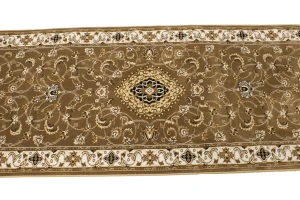 Brown Floral Oriental Style 3X11 Machine-Made Runner Rug