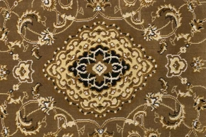 Brown Floral Oriental Style 3X11 Machine-Made Runner Rug