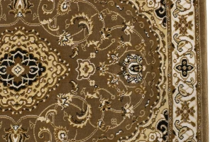 Brown Floral Oriental Style 3X11 Machine-Made Runner Rug