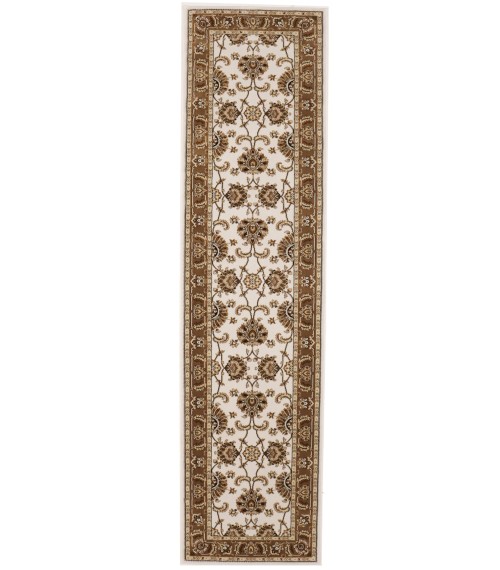 Ivory Floral Oriental Style 3X11 Machine-Made Runner Rug