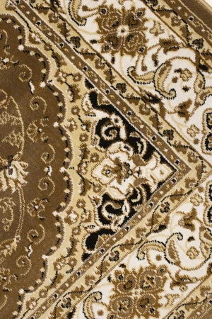 Brown Floral Oriental Style 4X6 Machine-Made Rug
