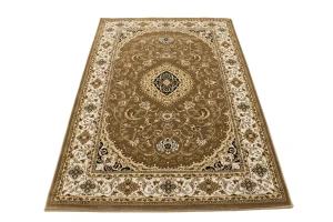 Brown Floral Oriental Style 4X6 Machine-Made Rug