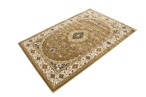 Brown Floral Oriental Style 4X6 Machine-Made Rug