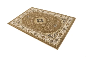Brown Floral Oriental Style 4X6 Machine-Made Rug