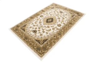 Ivory Floral Oriental Style 4X6 Machine-Made Rug