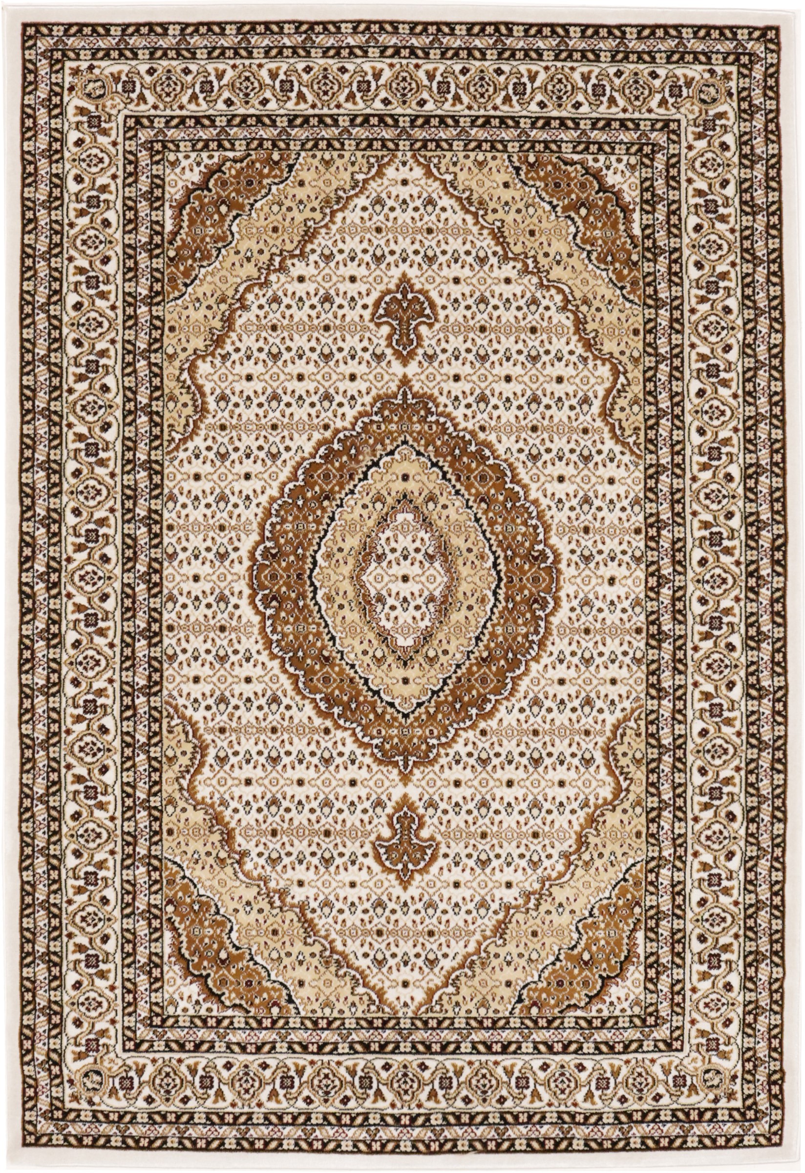 Ivory Floral Oriental Style 4X6 Machine-Made Rug