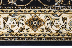 Navy Floral Oriental Style 4X6 Machine-Made Rug