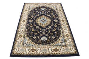 Navy Floral Oriental Style 4X6 Machine-Made Rug