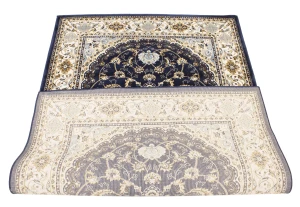 Navy Floral Oriental Style 4X6 Machine-Made Rug