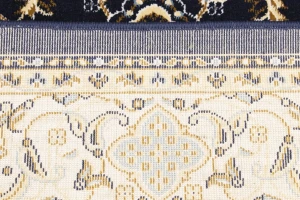Navy Floral Oriental Style 4X6 Machine-Made Rug