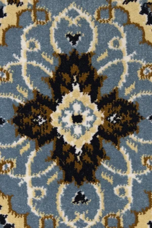 Navy Floral Oriental Style 4X6 Machine-Made Rug
