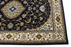 Navy Floral Oriental Style 4X6 Machine-Made Rug