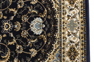 Navy Floral Oriental Style 4X6 Machine-Made Rug