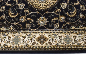 Navy Floral Oriental Style 4X6 Machine-Made Rug