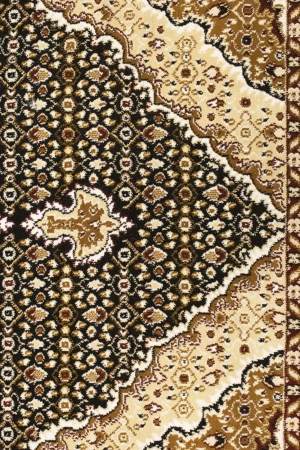 Black Floral Oriental Style 4X6 Machine-Made Rug