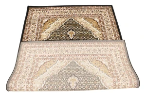 Black Floral Oriental Style 4X6 Machine-Made Rug