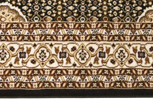 Black Floral Oriental Style 4X6 Machine-Made Rug