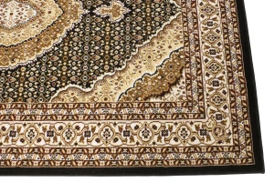 Black Floral Oriental Style 4X6 Machine-Made Rug