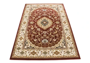 Red Floral Oriental Style 4X6 Machine-Made Rug