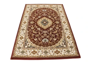 Red Floral Oriental Style 4X6 Machine-Made Rug