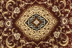 Red Floral Oriental Style 4X6 Machine-Made Rug